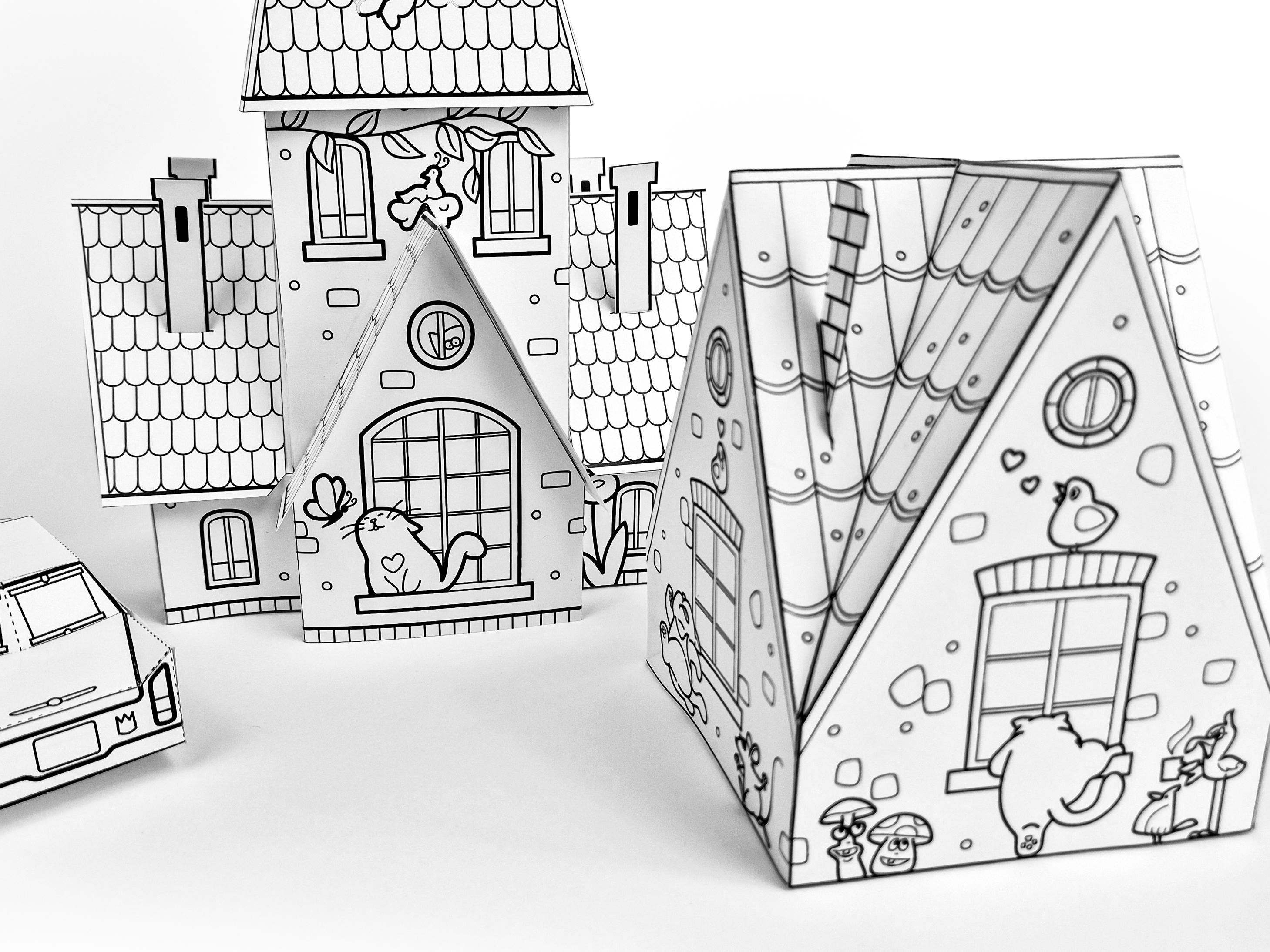 Paper Toys Printable Activity Sheets Craft Kit Cut and Color Pages