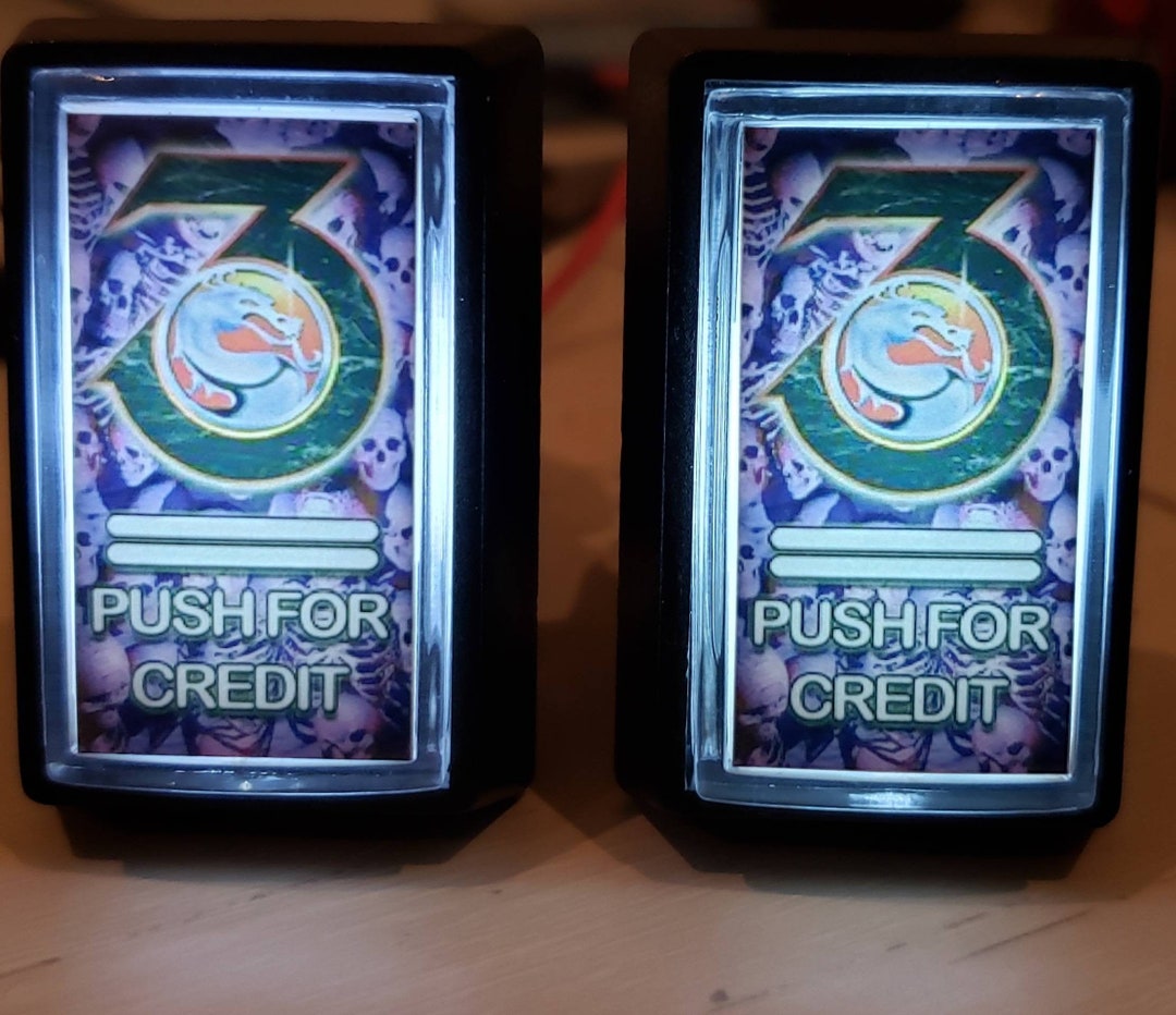2 Custom Arcade1up LED Coin/credit Buttons With Custom USB Power Cord ...