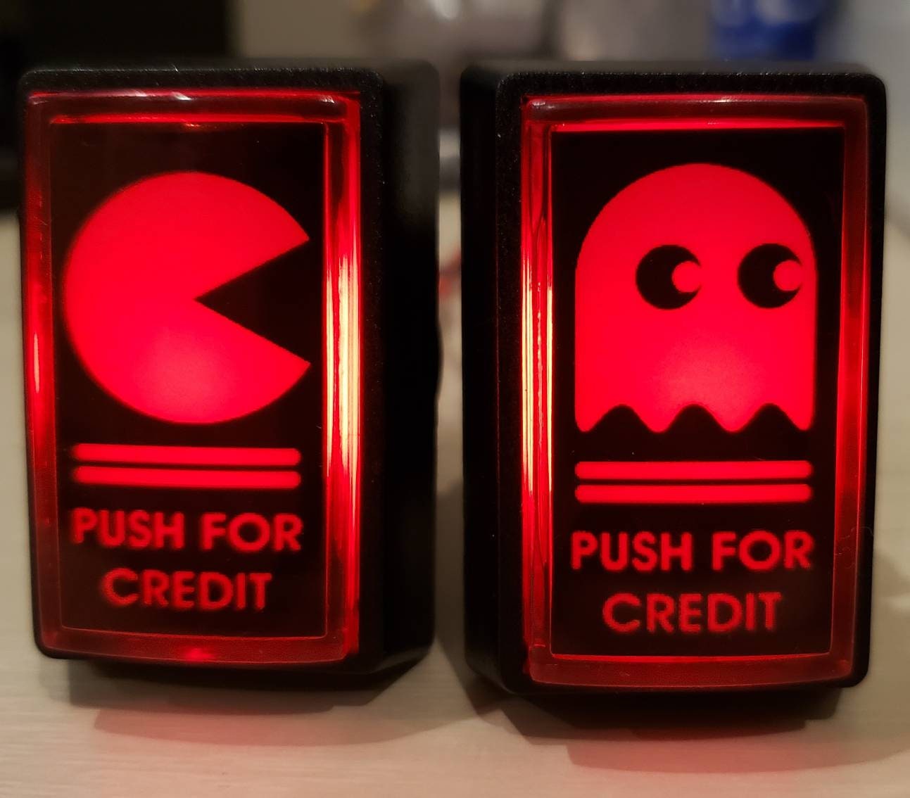 2 Custom Arcade LED Coin/credit Buttons With Custom USB Power Cord and ...