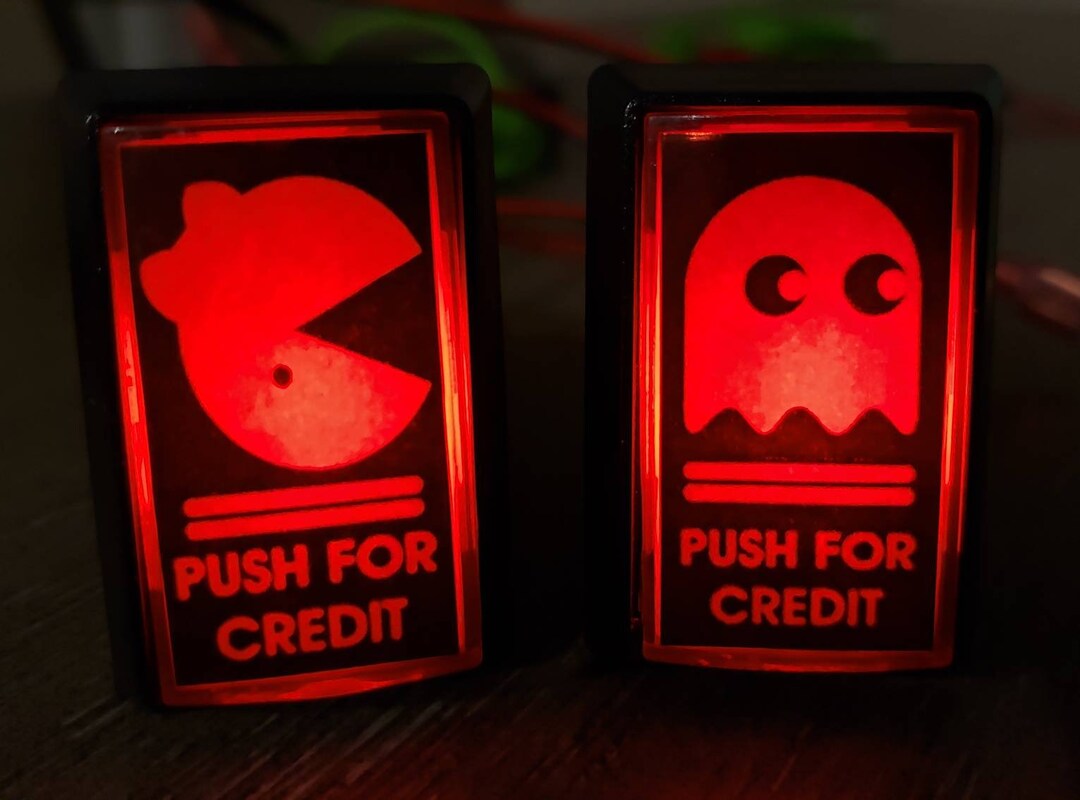 2 Custom Arcade1up LED Coin/credit Buttons With Custom USB Power Cord ...