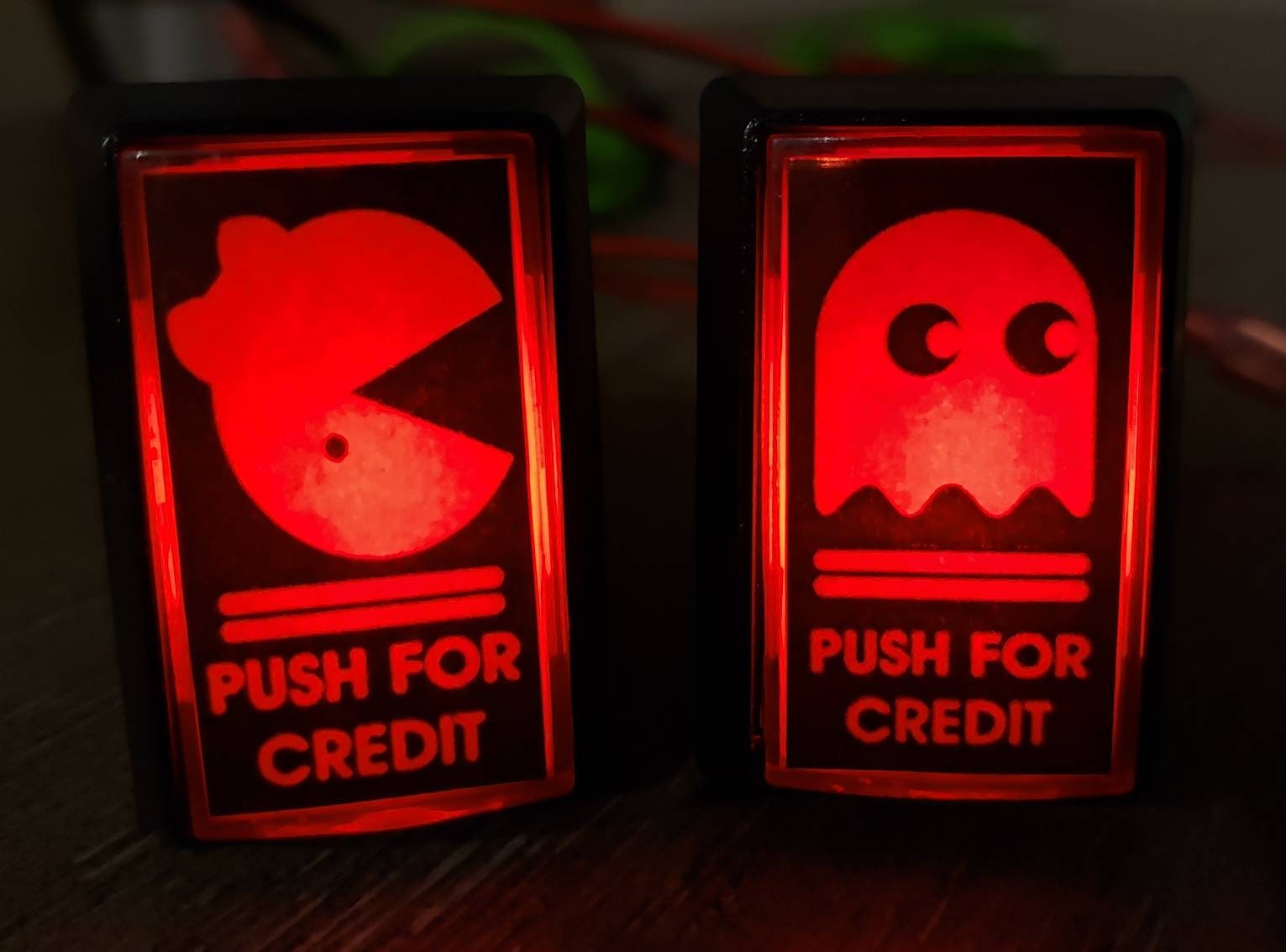2 Custom Arcade1up LED Coin/credit Buttons With Custom USB Power Cord ...