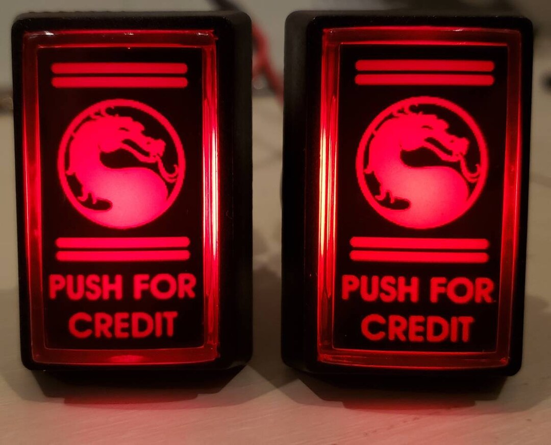 2 Custom Arcade LED Coin/credit Buttons With Custom USB Power Cord and ...
