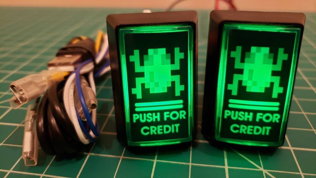 2 Custom Arcade LED Coin/credit Buttons With Custom USB Power Cord and ...