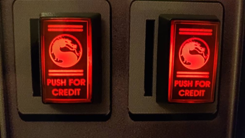 2 Custom Arcade LED Coin/credit Buttons With Custom USB Power Cord and ...