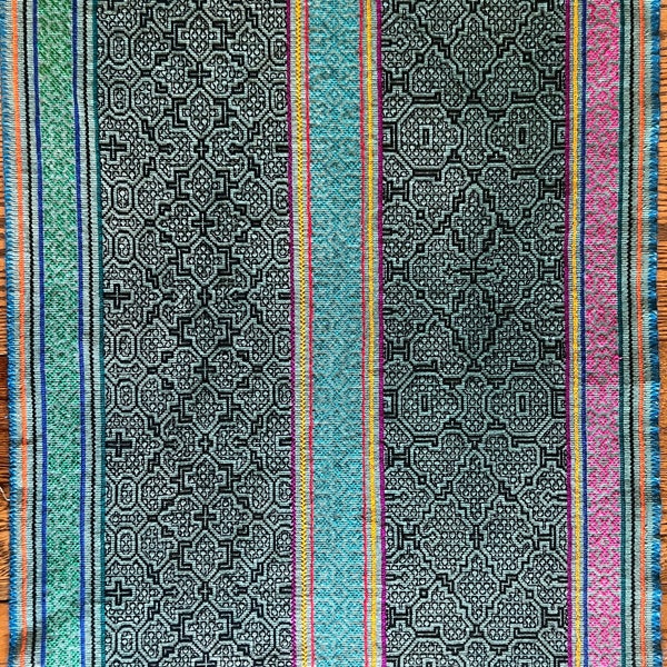 Shipibo Embroidered Wall Tapestry, Shipibo Altar Cloth, Ayahuasca Ceremony Tela,Shamanic Decor, Plant Medicine Manta,Peruvian Shawl or Scarf
