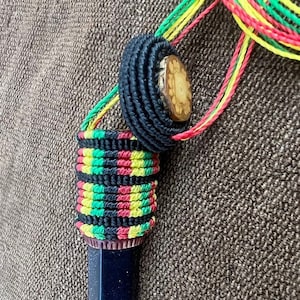 4 CHOICES-Ayahuasca Macrame Necklace w Secret Stash Pot, Handmade Shipibo Pendant, Shamanic Protection Jewelry, Boho Plant Medicine Necklace