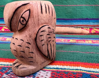 Shipibo Noya Rao handskuren pipa för Mapacho, Ayahuasca ceremoniell pipa, shamansk ugglepipa, växtmedicin, mästerväxtdiet