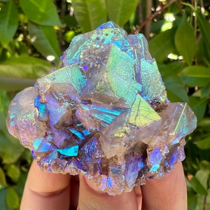 Flame Aura Fluorite, Cubic Aura Fluorite, Rainbow Aura Fluorite,Purple + Green Fluorite, Fluorite Crystal Cluster,A Grade Fluorite Specimen