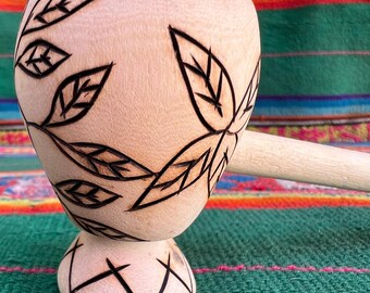 Shipibo Chiric Sanango handskuren pipa för Mapacho, Ayahuasca ceremoniell pipa, shamanisk vinpipa, växtmedicin, mästerväxtdiet