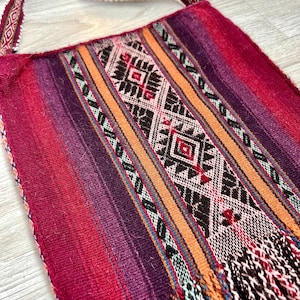 Andean Alpaca Bag, Handwoven Peruvian Shamanic Shoulder Bag, Unisex Cross Body Bag, Ceremony Medicine Bag, Q’ero Chuspa Coca Bag, Tote Bag