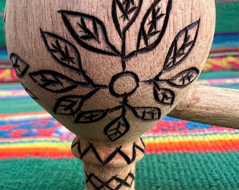 Shipibo Noya Rao handskuren pipa för Mapacho, Ayahuasca ceremoniell pipa, shamanisk vinbladspipa, växtmedicin, mästerväxtdiet
