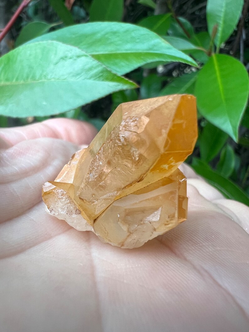 Tangerine Quartz Point Cluster, Quartz W Iron Oxide, Raw Tangerine