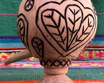 Shipibo Noya Rao handskuren pipa för Mapacho, Ayahuasca ceremoniell pipa, shamansk lövpipa, växtmedicin, mästerväxtdiet