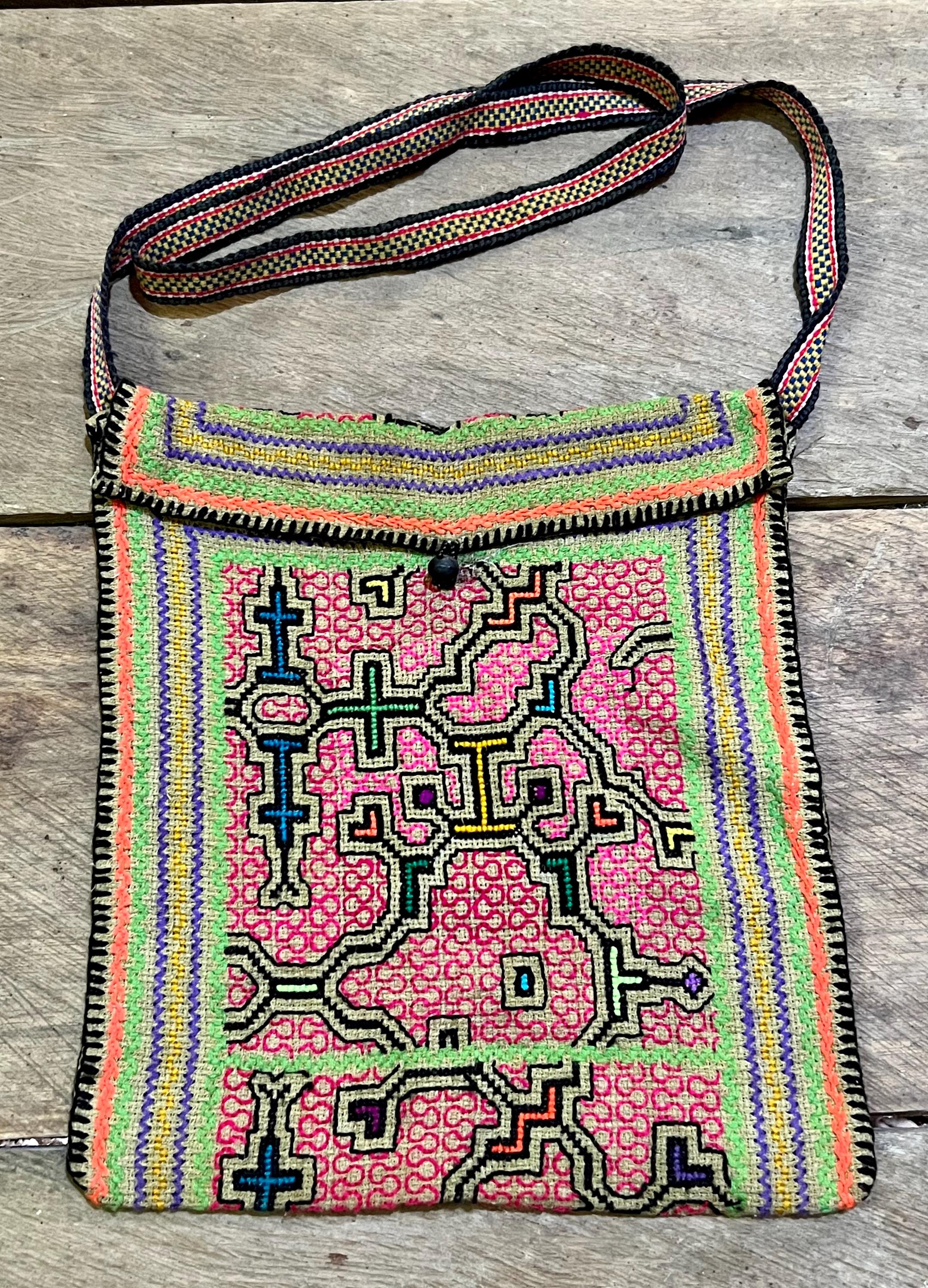 Sac péruvien Shipibo Shaman : fibre naturelle tressée à la main