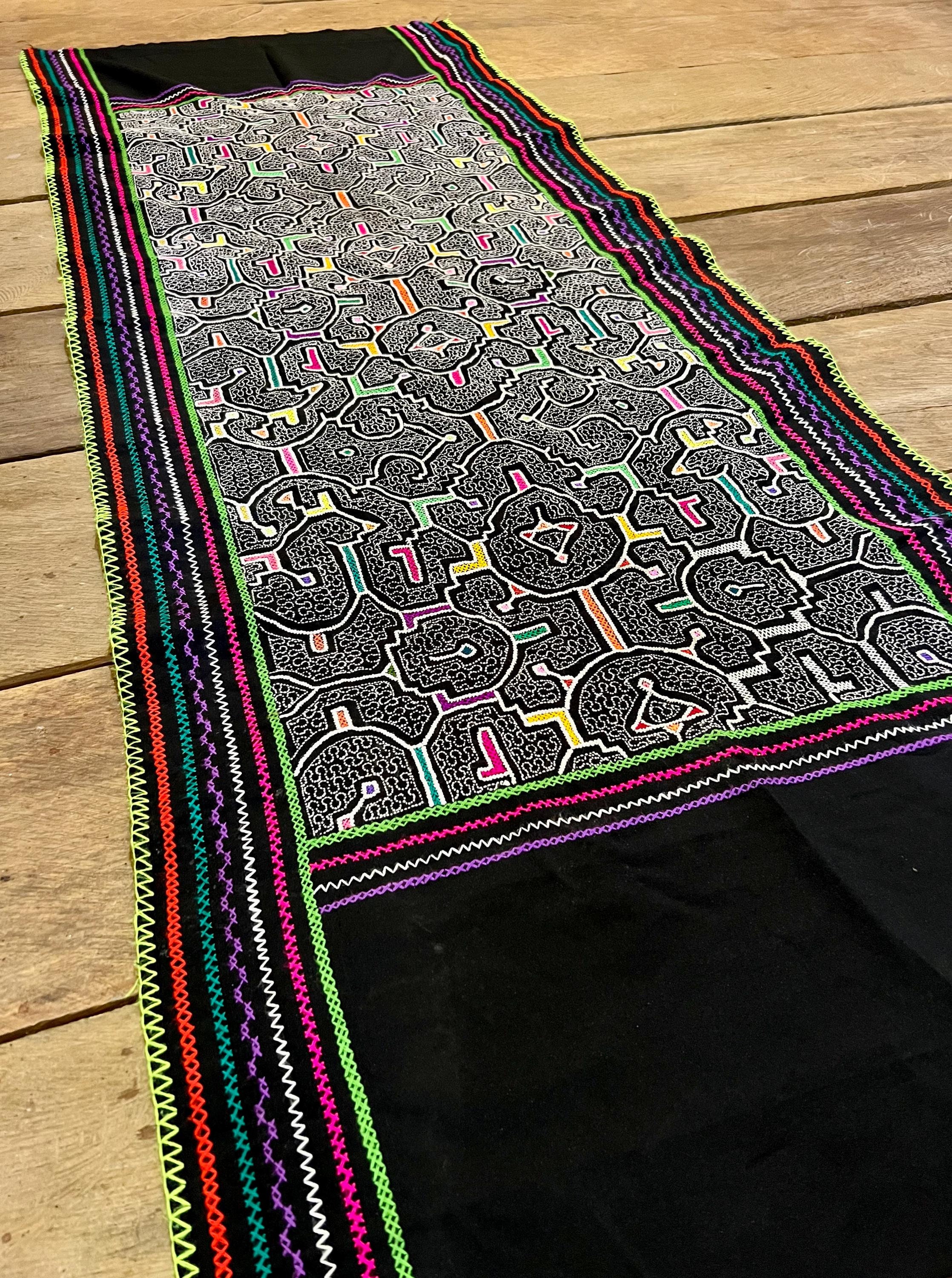 188x73.5cm Shipibp Tapestry, Shipibo Altar Cloth,Ayahuasca Ceremony Manta, Shamanic Plant Medicine Textile,Peruvian Skirt, Shaman Shawl