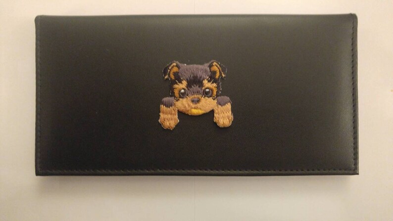 Yorkshire Terrier Puppy Design Checkbook Cover Holder Yorkie