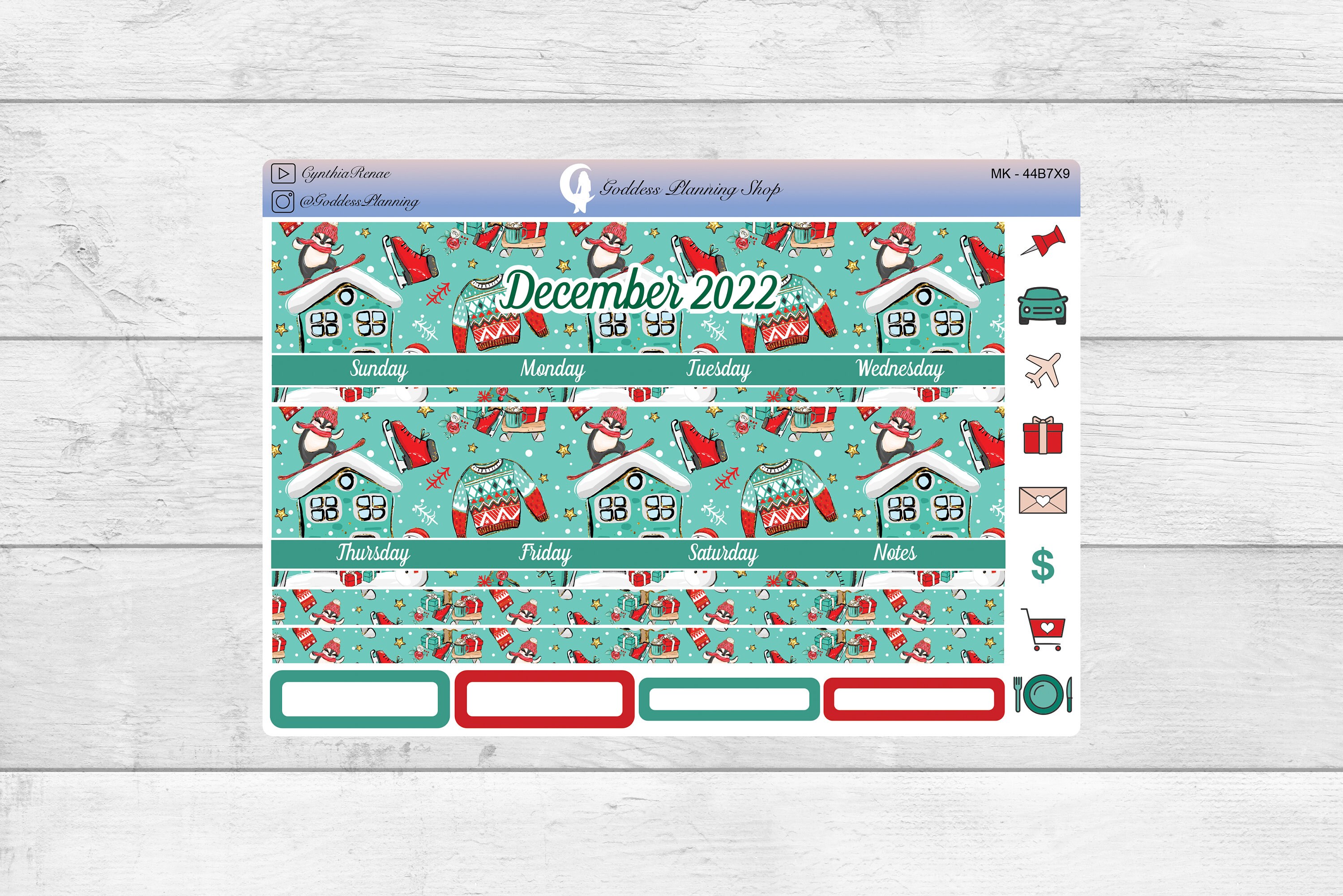 december-monthly-calendar-sticker-kit-budget-sticker-kit-b-etsy