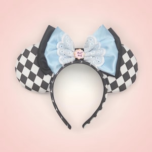 Alice in Wonderland Mouse Ears: Harlequin Checker Disney Bounding Headband