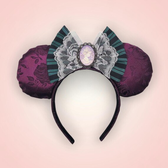 Handmade Disney Inspired Haunted Mansion Sequin Mouse Ear Headband - NWOT Haunted Mansion Mouse Ears, Sparkle Bow Headband - Etsy main image 4