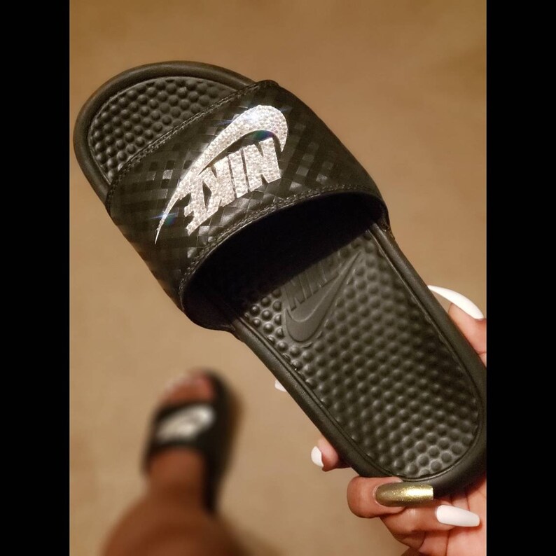 bedazzled nike slides