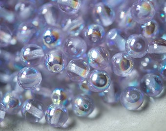 Caribbean Blue Mix Czech Pressed Glass Druk Beads 6mm 50pc Smooth Round Aqua Crystal Sapphire AB