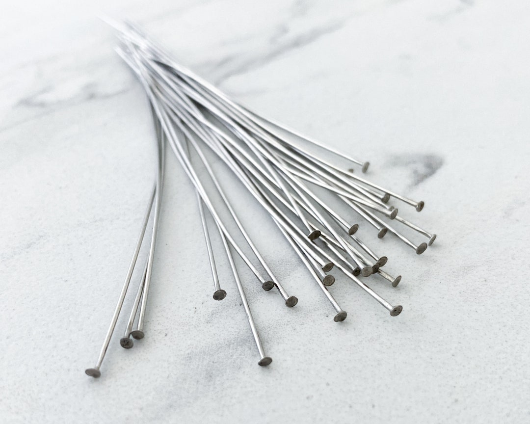 304 Stainless Steel Head Pins 3 Long Headpins Bulk 200 or 50 Pieces