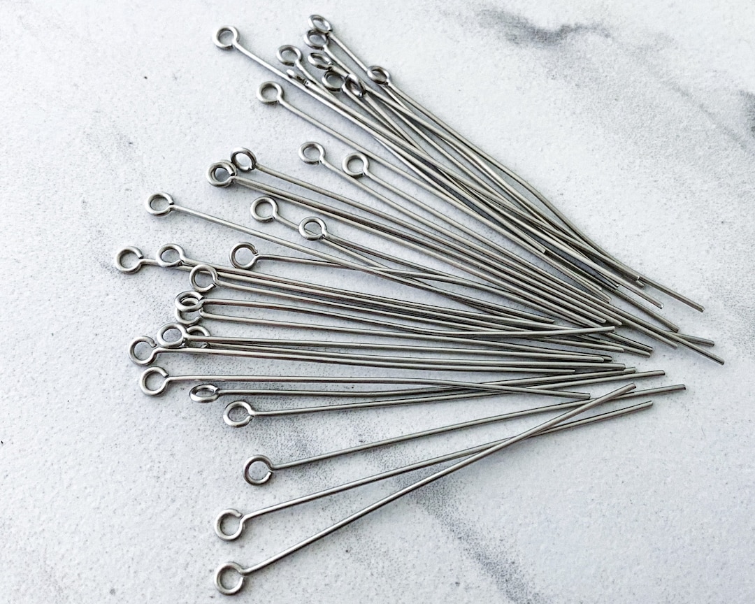 304 Stainless Steel Eye Pins 21 Gauge 2 Wire or 1 5/8 Durable Wire