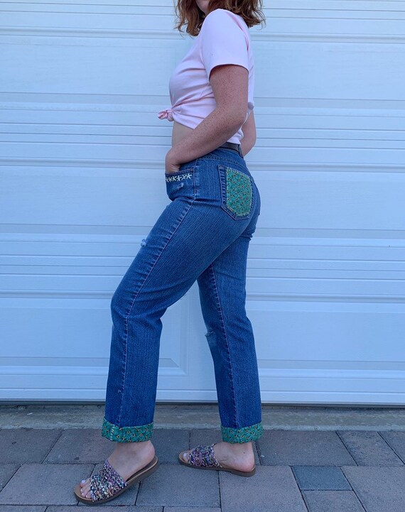 etsy embroidered jeans