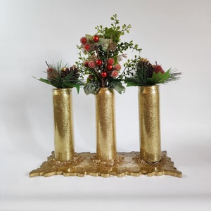 Red and Gold Holiday/Christmas Floral Arragement