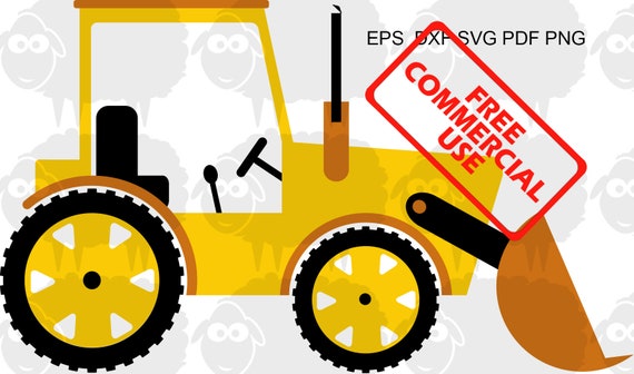 Bulldozer Clipart Free Commercial Usevector Filesvg Eps Ai Etsy