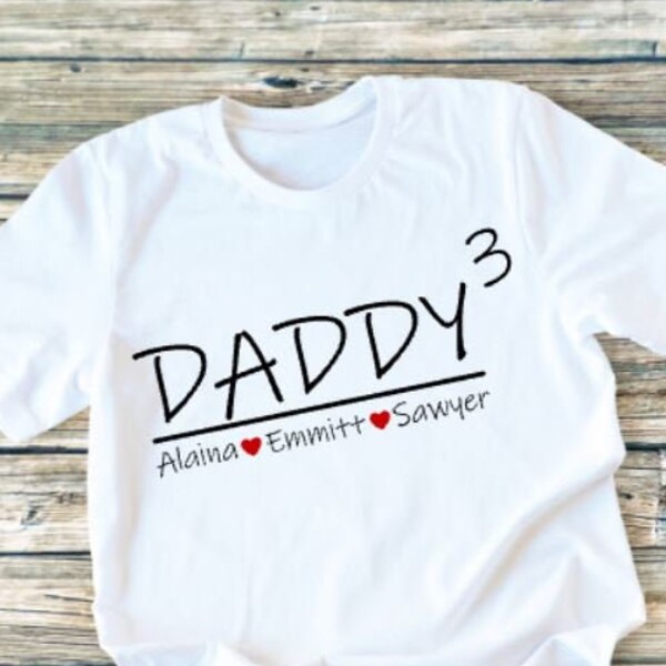 Father's day shirt decal, personalized shirt, heat transfer vinyl, daddy, child names, dad, gift, fathers day present, daddy shirt, DIY, HTV