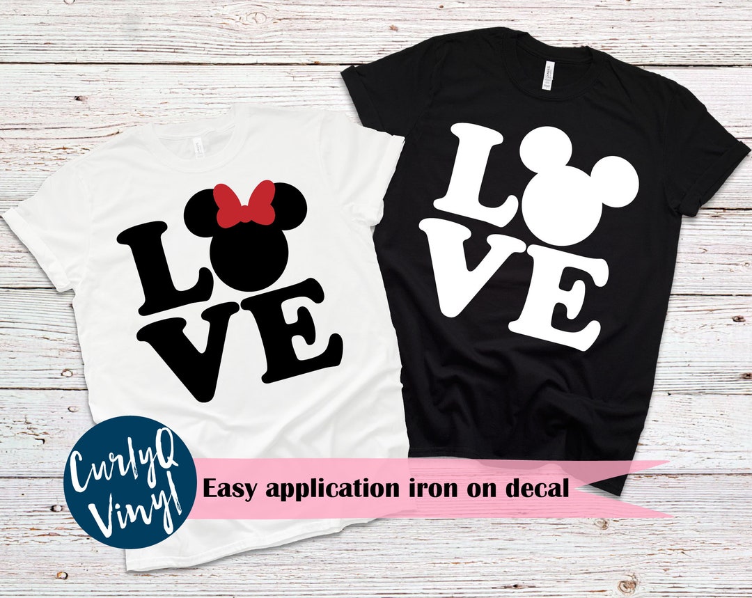 Disney Love Iron on Decal, Mickey, Minnie, Heat Transfer, DIY, Disneyland, Disney  World, Matching Shirt, HTV, Valentines Day, Heart - Etsy, image size:1080x859