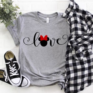 Disney Love iron on decal, Mickey mouse, Minnie mouse, valentines day, disneyland, disneyworld, couples shirt, matching, HTV