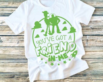 Toy story shirt decal, DIY, iron on, you've got a friend in me, disneyland, disney shirt, woody, buzz lightyear, bow peep, forky, Andy, HTV