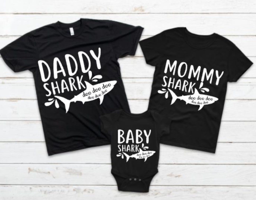 Daddy Shark Iron on Decal Mommy Shark Baby Shark Doo Doo - Etsy