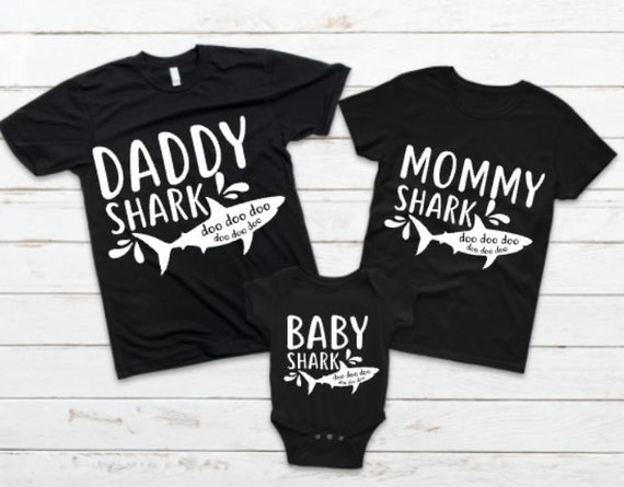 Daddy Shark Iron on Decal Mommy Shark Baby Shark Doo Doo | Etsy