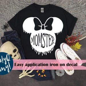 iron on decal, Momster, Minnie mouse, Disney, halloween, bow, spider, trick or treat, ghost, spooky, disneyland, disney world, htv, diy