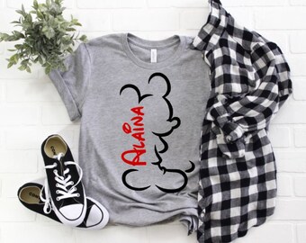 Disneyland shirt iron on, DIY, Mickey outline, name, custom, mickey, disney world shirts, matching shirts, family shirt, heat transfer, HTV