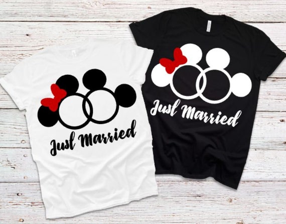 Just married disney shirts hot sale