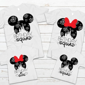 Iron on decal, disney, birthday squad, birthday girl, birthday boy, mickey, minnie, disneyland, disney world, best birthday, heat transfer