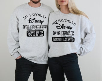Iron on, My favorite Disney Princess is my wife, My favorite Disney Prince is my husband, matching, disneyland shirts, disney world shirts