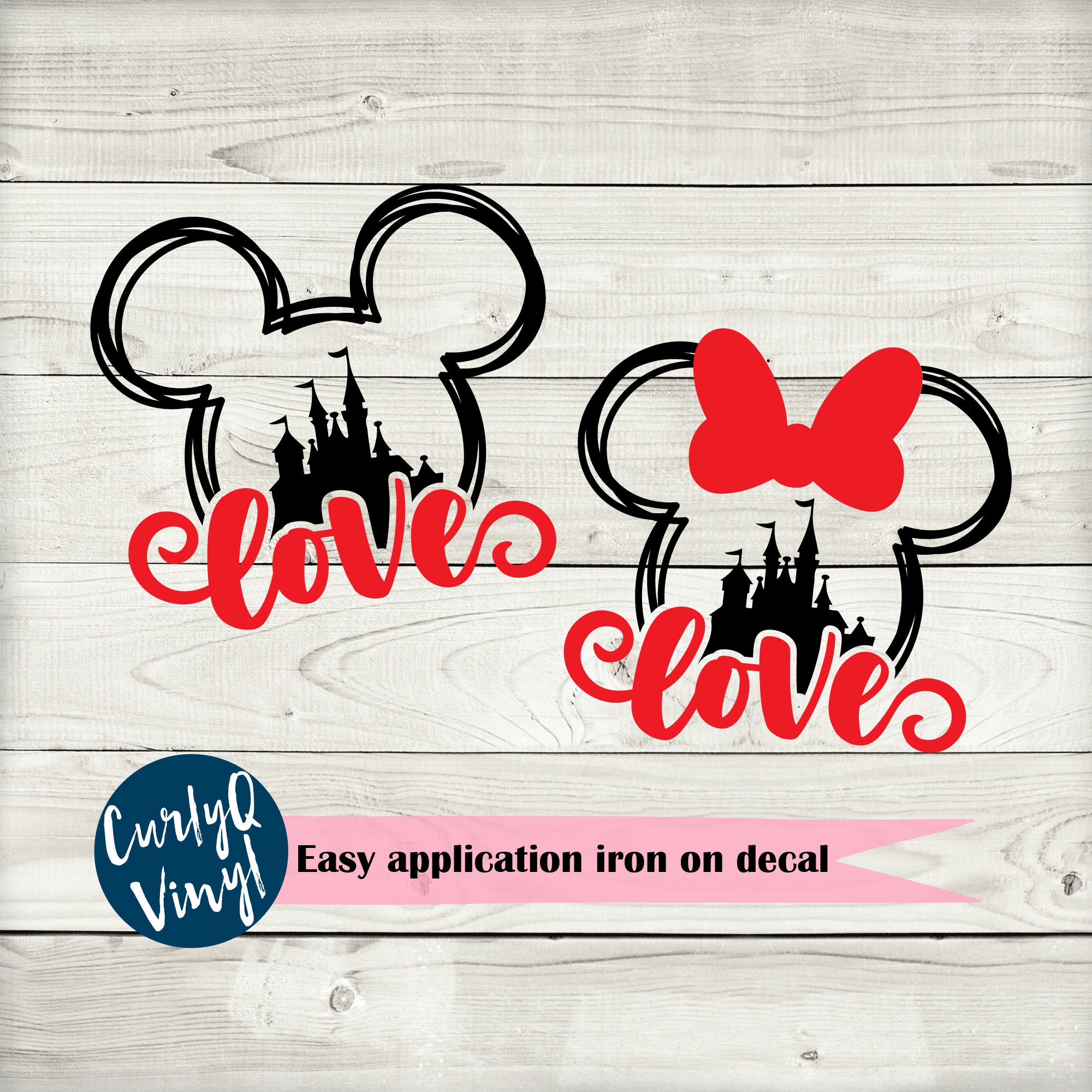 Mickey and Minnie Mouse Happy Valentine's Day Iron On Transfer #9