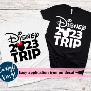 Disney 2023 trip iron on shirt decal, DIY, disneyland, new year, mickey mouse, matching shirts, family shirts, HTV, new year, heat transfer