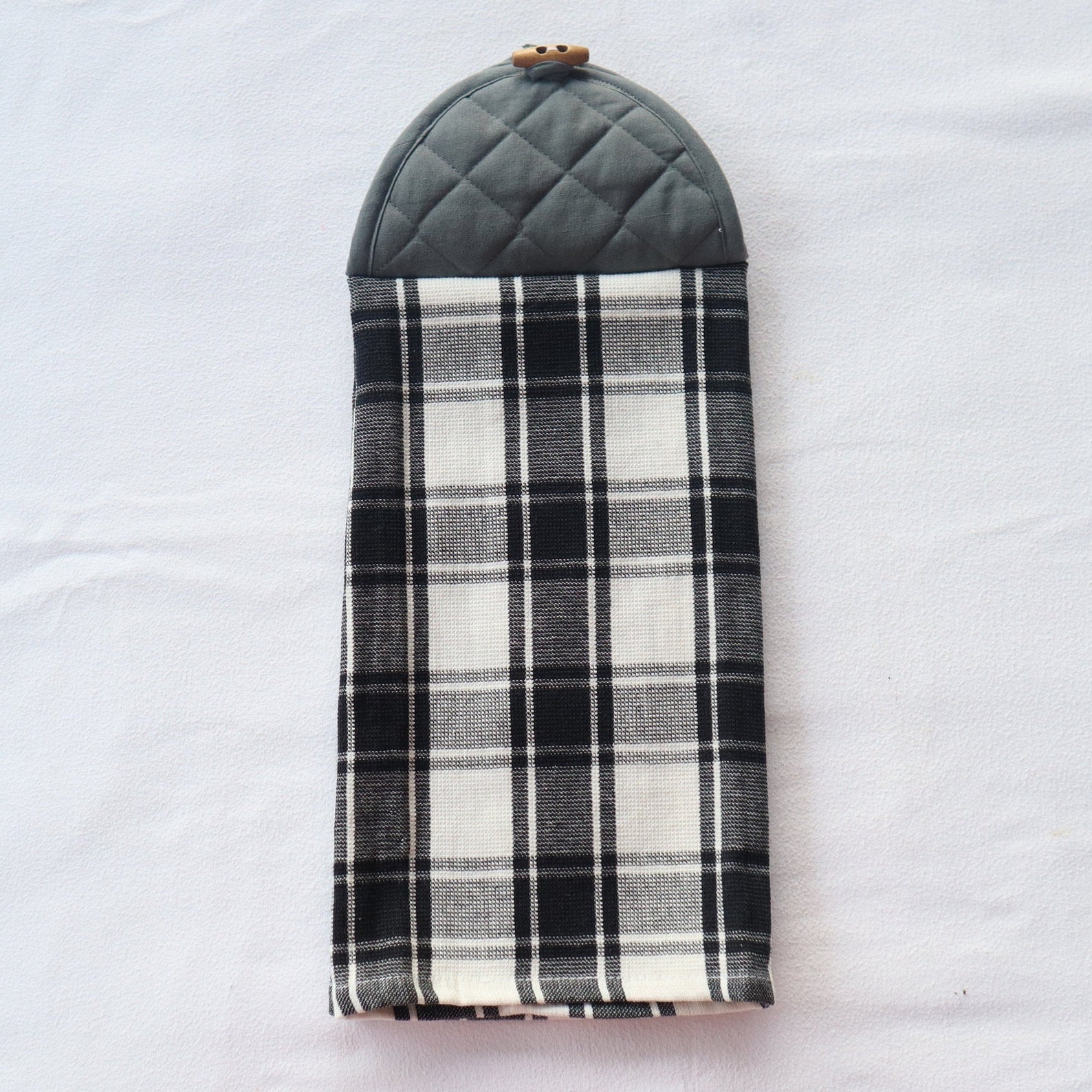 Kitchen Hand Towel / Buffalo Check Kitchen Hand Towel / Gray Etsy