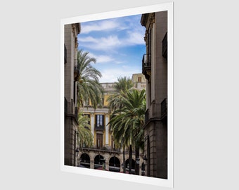 Palma de Majorca Mediterranean palm tree yellow architecture gallery wall art print