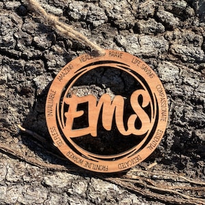 Best EMS Christmas gift | EMS gift idea, best gift for a EMS, first responder gift, Ems ornament, wooden ornament