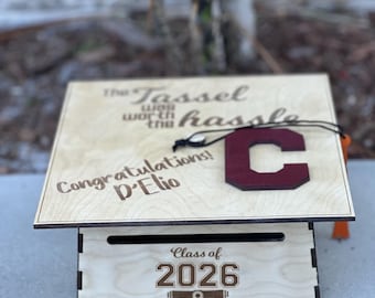 2026 Personalisierte Graduation Cap Card Box
