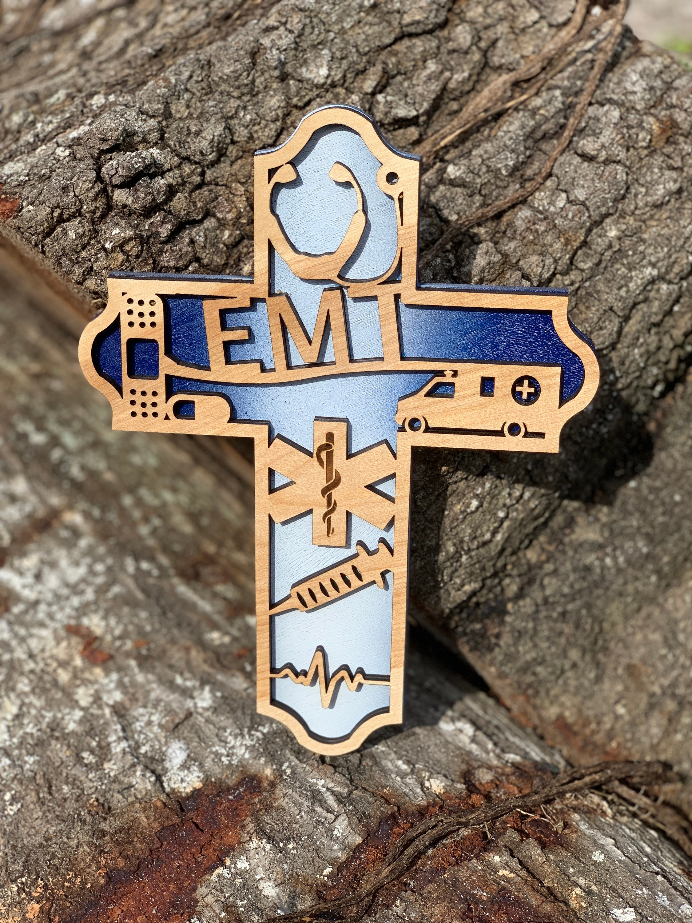 Best EMT Gift Gift for EMT EMT Wife Emt Mom Wooden Cross Etsy