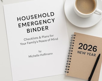 2026 Household Emergency Binder: Printable Planner, Checklists (Digital Download)