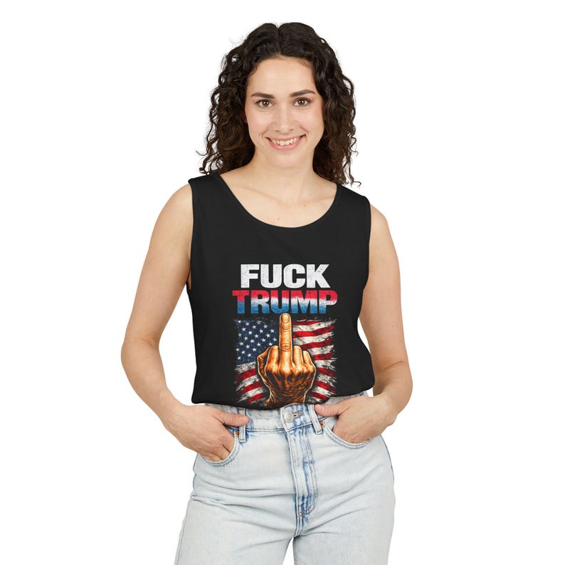 F*ck Trump Tank Top | Political Protest Graphic, American Flag Bild 3